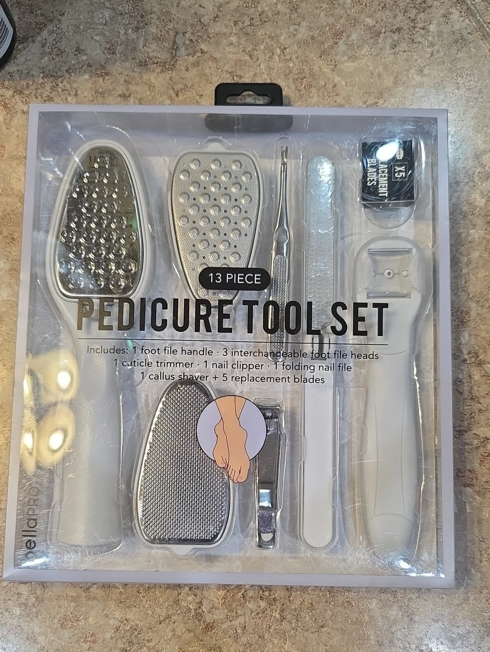 Pedicure Tool Set - 13 Piece Foot Care Kit